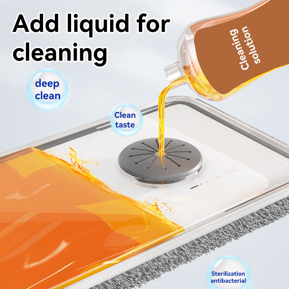 Custom Logo Portable Detachable 360 Rotary Microfiber Flat spray Mop Hand-Free Steel Pole for Floor Cleaning