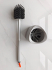 Factory Soft Plastic TPR Silicone Round Scrub Toilet Brush with Holder for Bathroom Cleaning Brush