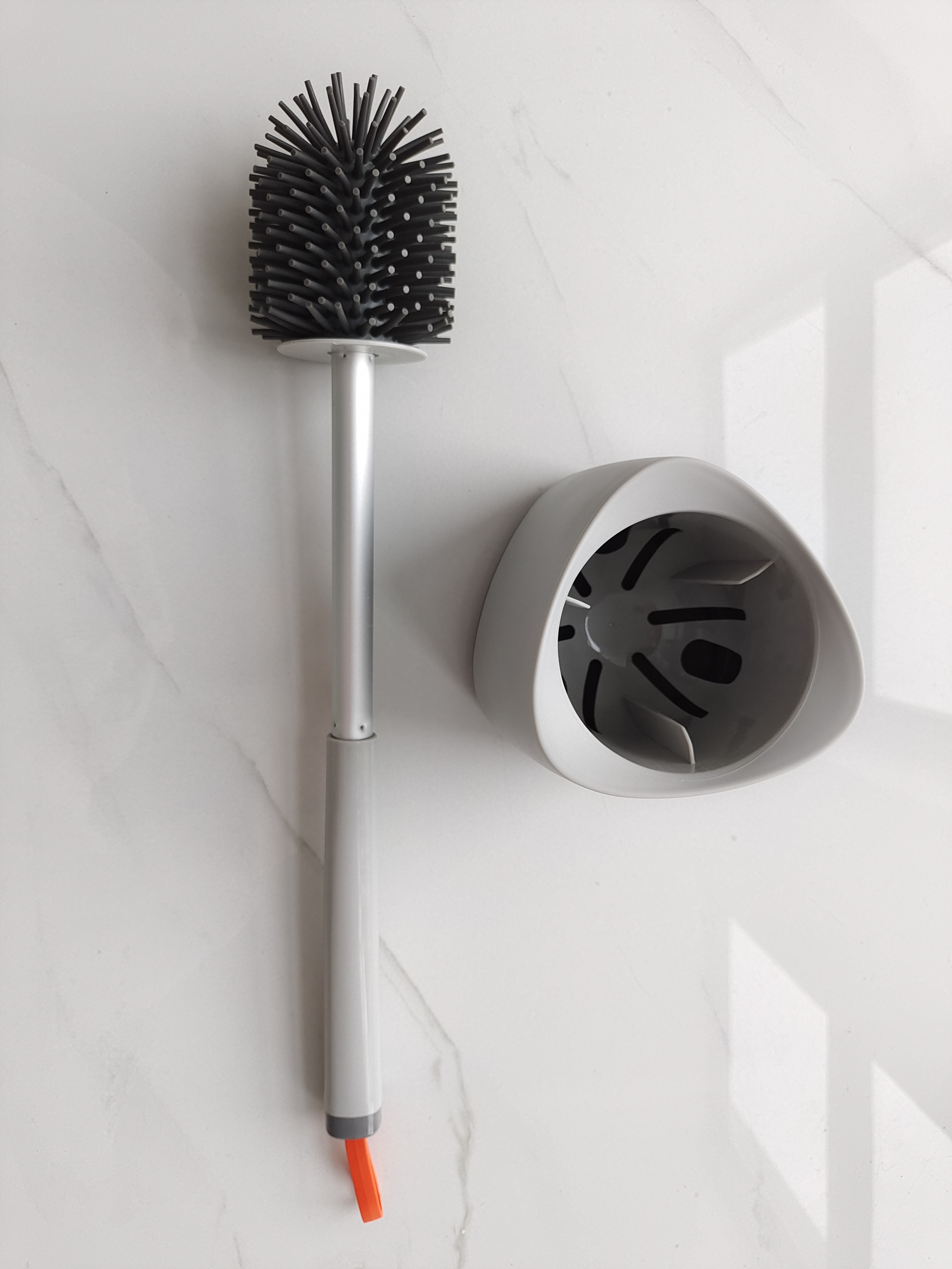 Factory Soft Plastic TPR Silicone Round Scrub Toilet Brush with Holder for Bathroom Cleaning Brush
