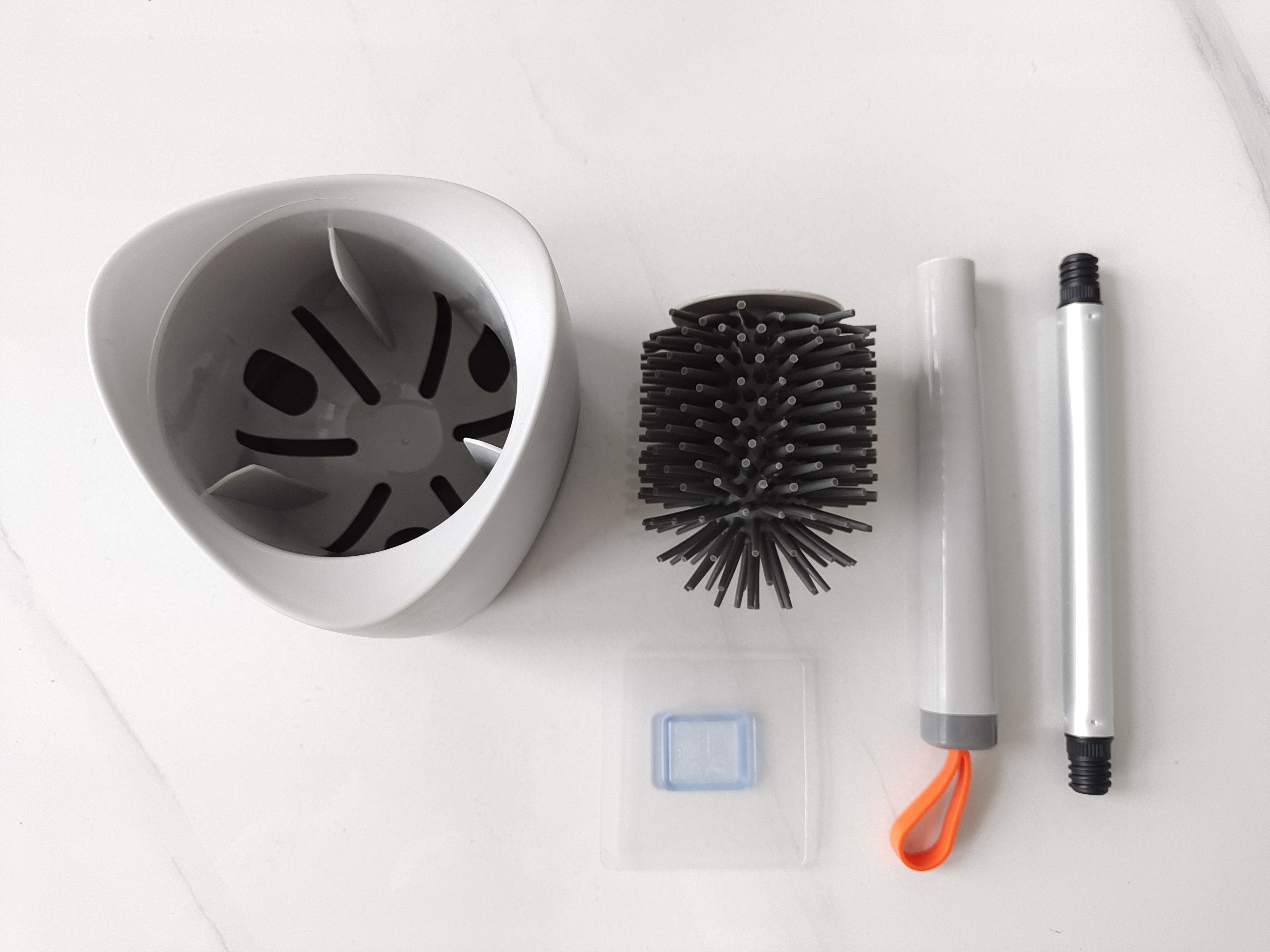 Factory Soft Plastic TPR Silicone Round Scrub Toilet Brush with Holder for Bathroom Cleaning Brush