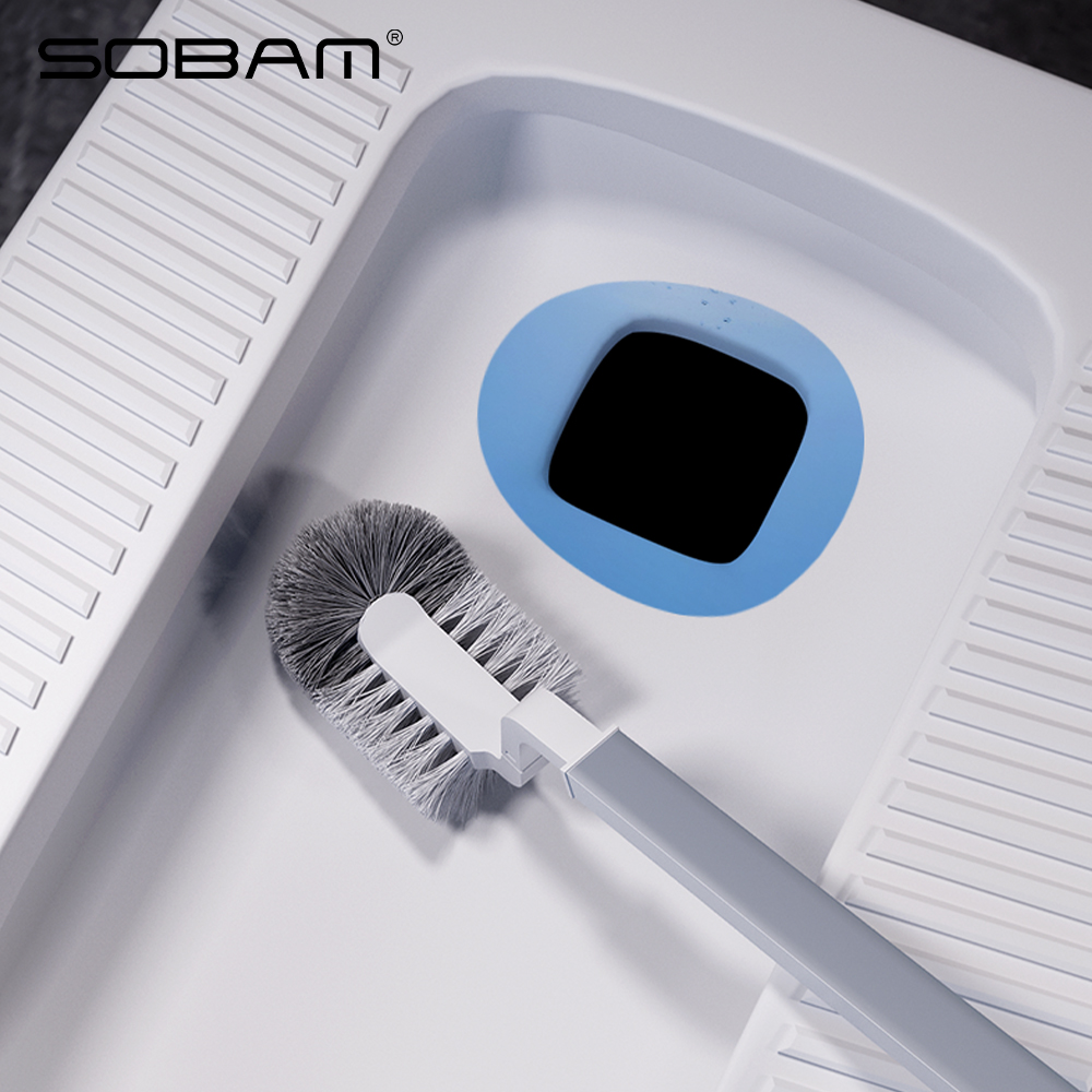 Latest Hot Bathroom Household Plastic Soft TPR Wall Cleaning Silicone Toilet Brush MT06