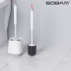 Wholesale High Quality Bathroom TPR Toliet Brush Cleaning Rubber Bristles Round Silicone Toilet Brush with Holder