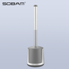 Toilet Bowl Brush and Holder, Toilet Brushes Cleaner Set for Bathroom, Household Cleaning Tools, Silicone Bristles Toilet Scrubber, Floor Standing Brush