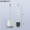 Wholesale High Quality Bathroom TPR Toliet Brush Cleaning Rubber Bristles Round Silicone Toilet Brush with Holder