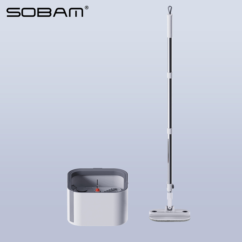  Mop and Clean Dirty Water Sobam Lazy Spin Mop and Bucket Cleaning System Microfiber Spin Mop