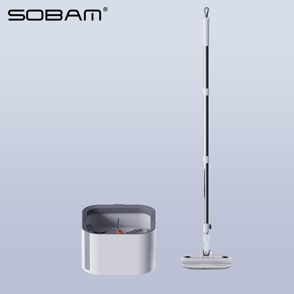  Mop and Clean Dirty Water Sobam Lazy Spin Mop and Bucket Cleaning System Microfiber Spin Mop