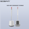 Wholesale High Quality Bathroom TPR Toliet Brush Cleaning Rubber Bristles Round Silicone Toilet Brush with Holder