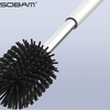 Toilet Bowl Brush and Holder, Toilet Brushes Cleaner Set for Bathroom, Household Cleaning Tools, Silicone Bristles Toilet Scrubber, Floor Standing Brush