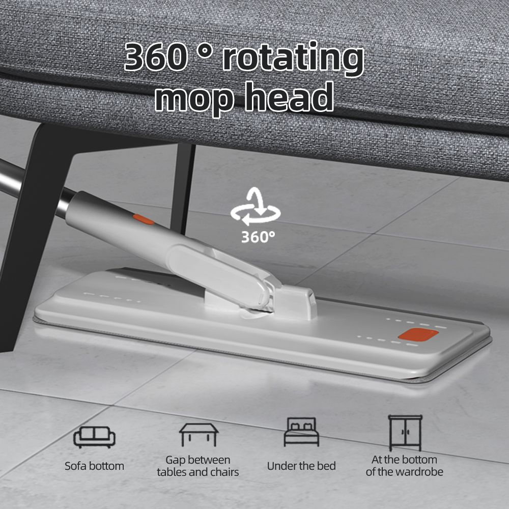 Factory Outlet Microfibre Flat Mop and Bucket Set Easy Home Free Hand Washing Scratch 