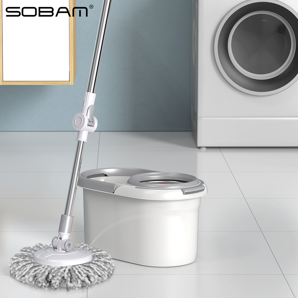 Cleaning Wholesale Customized Wet & Dry Mop Set Separated Plastic Bucket Quality Steel Pole Comfortable Handle Popular Home Cleaning Tool