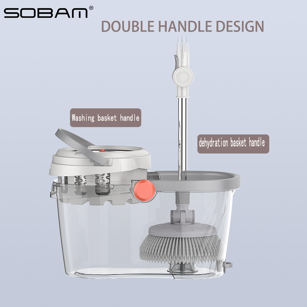 Cleaning Wholesale Customized Wet & Dry Mop Set Separated Plastic Bucket Quality Steel Pole Comfortable Handle Popular Home Cleaning Tool