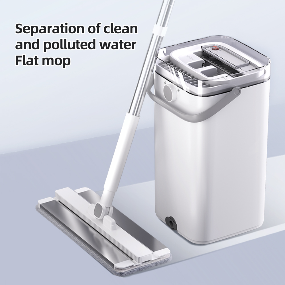 Household Free Hand Squeeze Sewage Separation Mop Washing Dry Wet Tool Scrape Cleaning and dirty water separation Bucket Mop