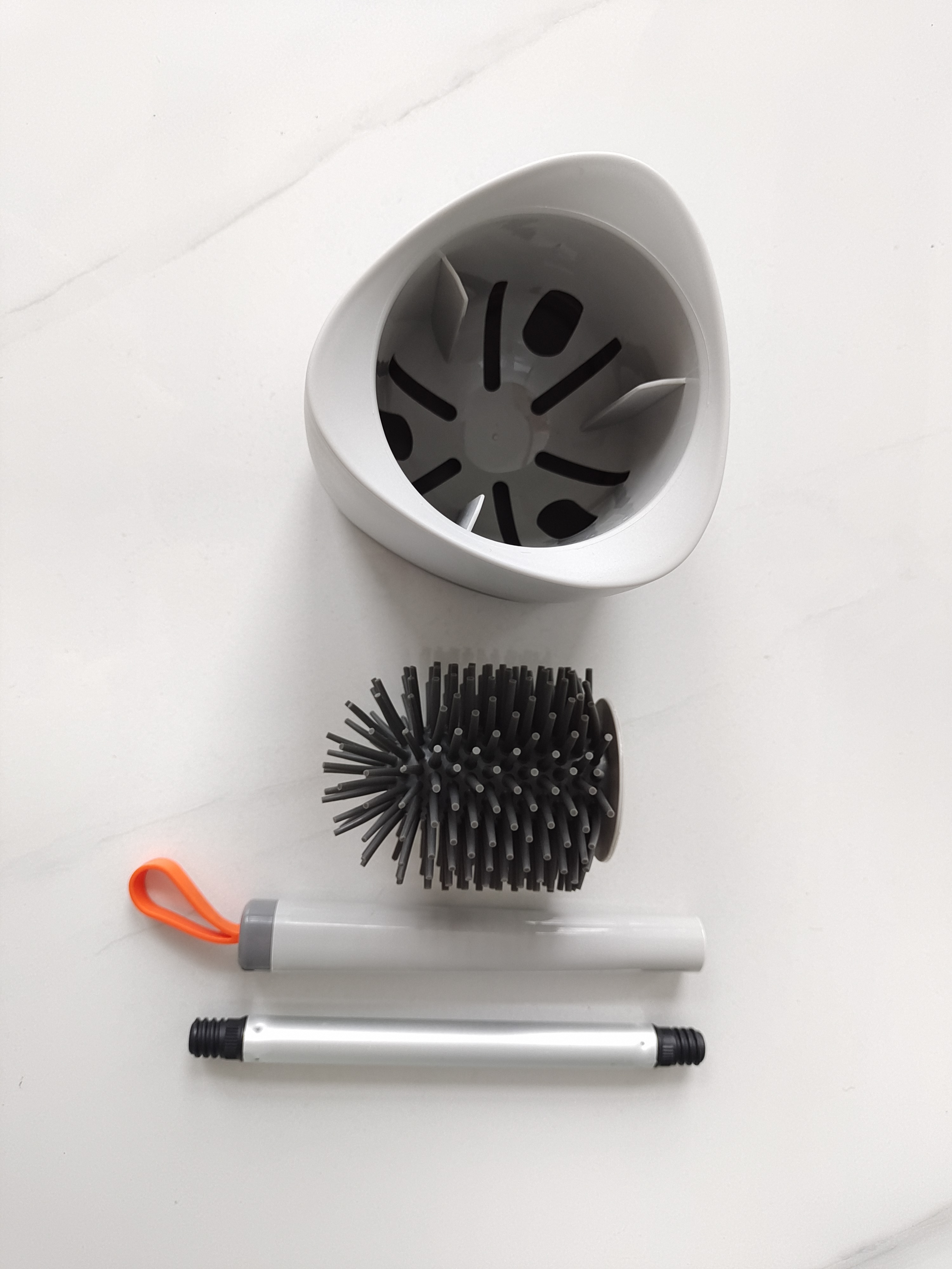 Factory Soft Plastic TPR Silicone Round Scrub Toilet Brush with Holder for Bathroom Cleaning Brush