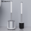 Toilet Bowl Brush and Holder, Toilet Brushes Cleaner Set for Bathroom, Household Cleaning Tools, Silicone Bristles Toilet Scrubber, Floor Standing Brush