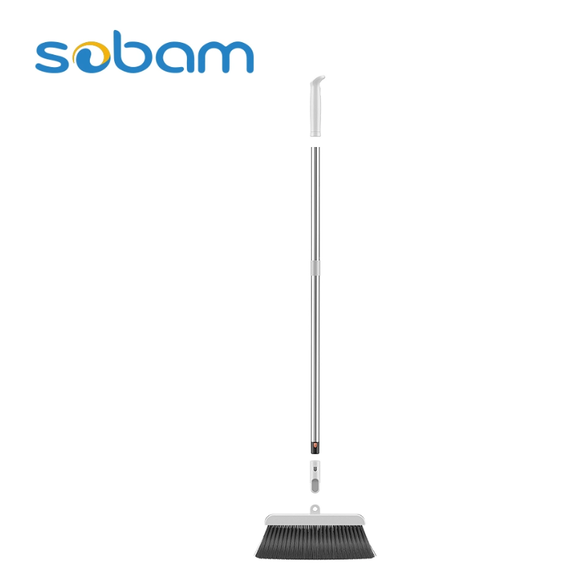 2022 New Plastic Dustpan & Broom Set Upright with Long Connected Handle for Household Floor Cleaning T12A