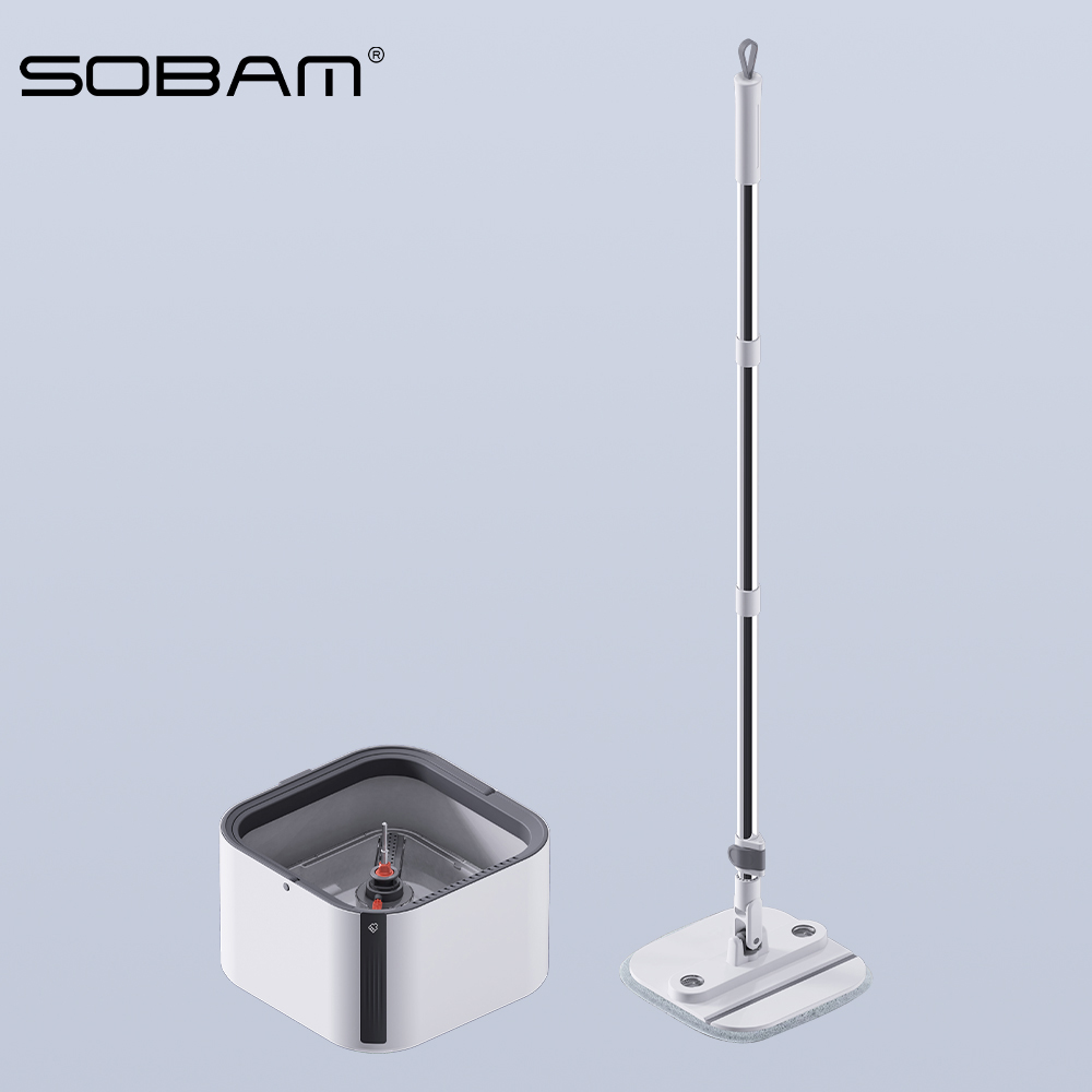  Mop and Clean Dirty Water Sobam Lazy Spin Mop and Bucket Cleaning System Microfiber Spin Mop