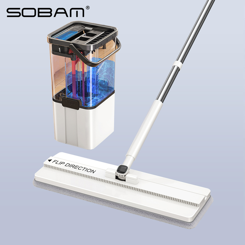 New Hand Free Washing Easy Use Self-Washed Magic Flat Mop, Squeeze Mop with Bucket Mop