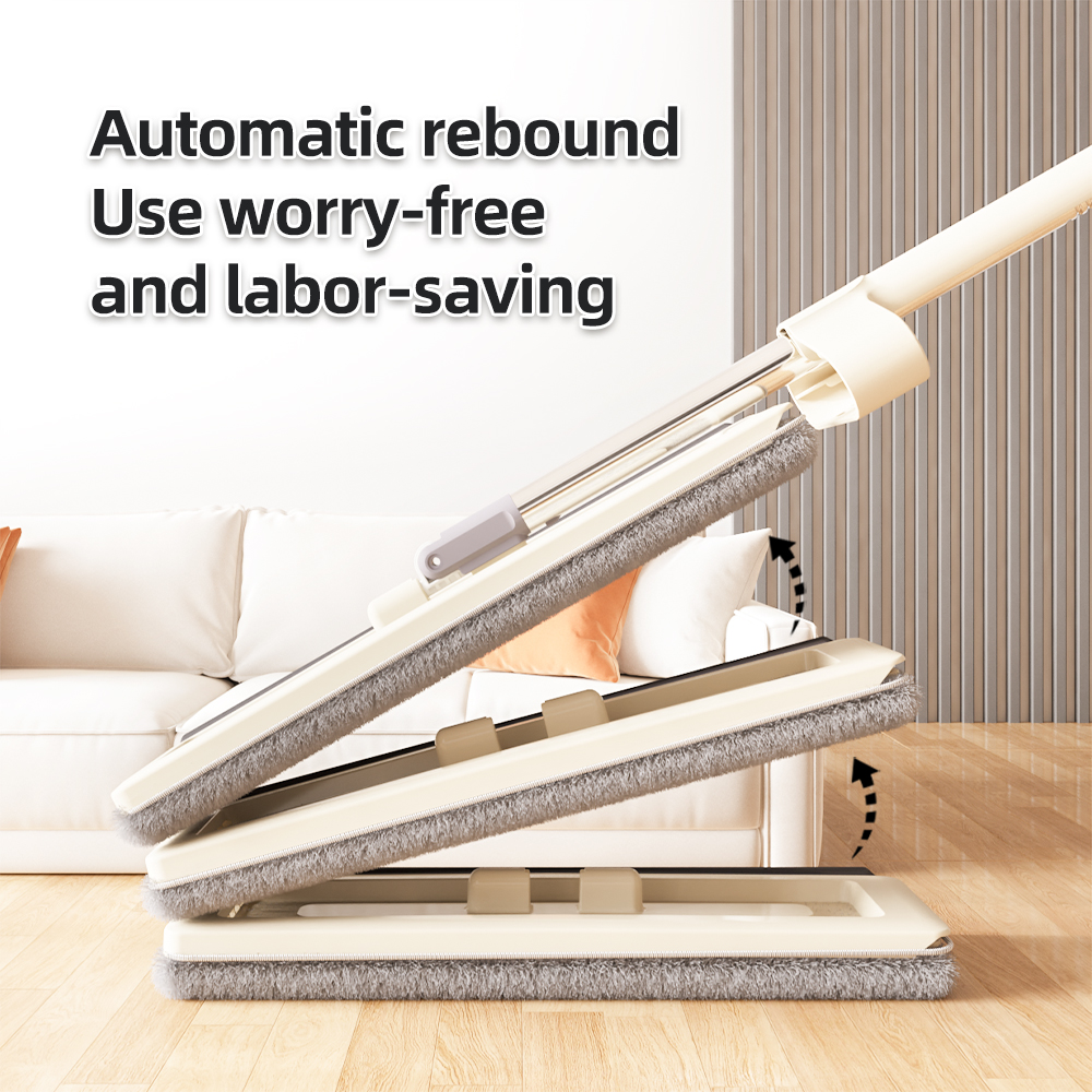 Sobam Popular Quick-Dry Magic Mop for Home Floor Cleaning Easy-to-use Flat Mop with Rectangle Wiper Folding Handle Water Squeezing Mop Head