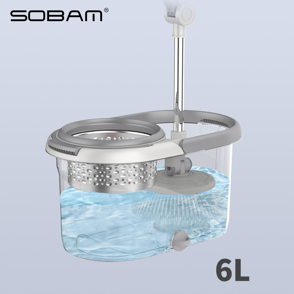 Cleaning Wholesale Customized Wet & Dry Mop Set Separated Plastic Bucket Quality Steel Pole Comfortable Handle Popular Home Cleaning Tool
