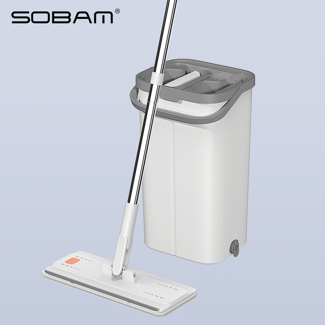 Cheap Hand Free Washing Easy Use Self-Washed Magic Flat Mop, Squeeze Mop with Bucket Mop