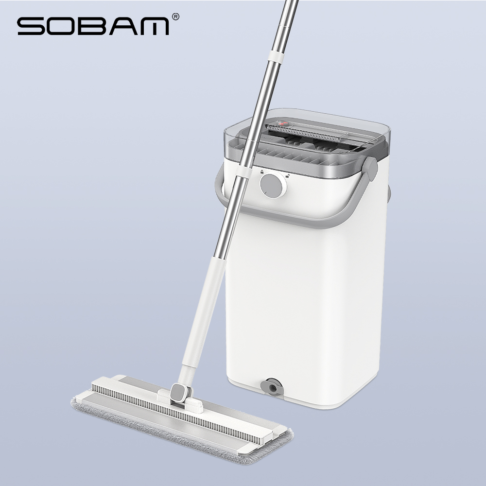 Household Free Hand Squeeze Sewage Separation Mop Washing Dry Wet Tool Scrape Cleaning and dirty water separation Bucket Mop