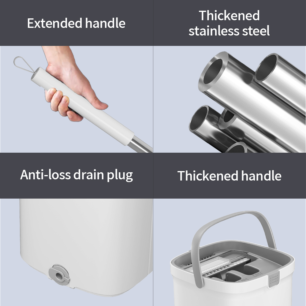 Household Free Hand Squeeze Sewage Separation Mop Washing Dry Wet Tool Scrape Cleaning Bucket Cleaning Mop