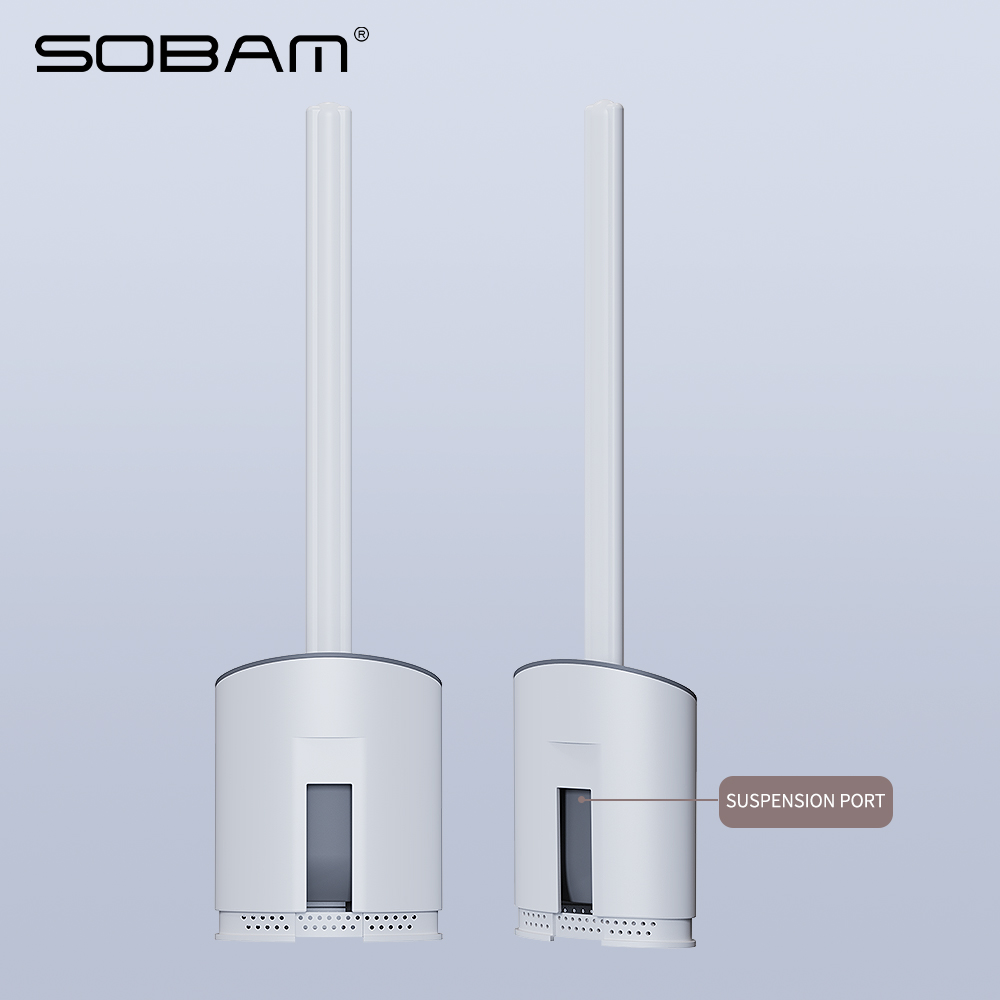Sobam TPR Silicone Toilet Brush Set Soft Rubber Long Handle Toilet Cleaning Brush MT04