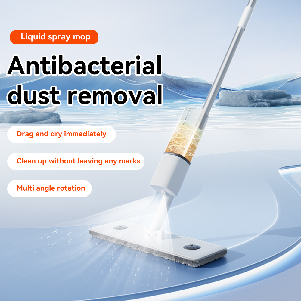 Custom Logo Portable Detachable 360 Rotary Microfiber Flat spray Mop Hand-Free Steel Pole for Floor Cleaning