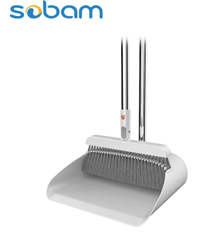 2022 New Plastic Dustpan & Broom Set Upright with Long Connected Handle for Household Floor Cleaning T12A