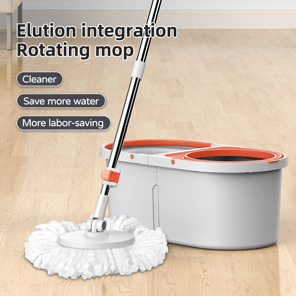 High Quality Stainless Steel Pole Removable Refills Hands Free Washing Mop with Detachable Bucket Easy Cleaning Spin Mop