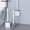 Sobam TPR Silicone Toilet Brush Set Soft Rubber Long Handle Toilet Cleaning Brush MT04