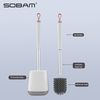 Wholesale High Quality Bathroom TPR Toliet Brush Cleaning Rubber Bristles Round Silicone Toilet Brush with Holder